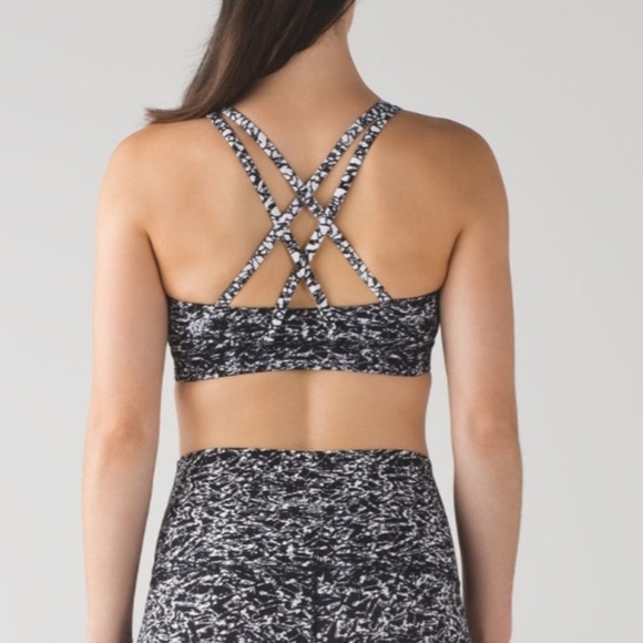 Lululemon Energy Bra Iced Wave White Black / Ice Breaker White Black - Picture 6 of 8